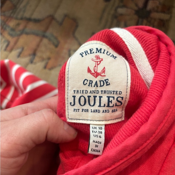 JOULES Saunton Classic Funnel Neck Sweatshirt US SZ 6 Striped - Picture 10 of 10